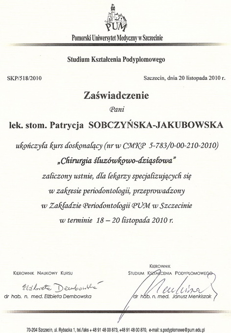 Piła stomatolog